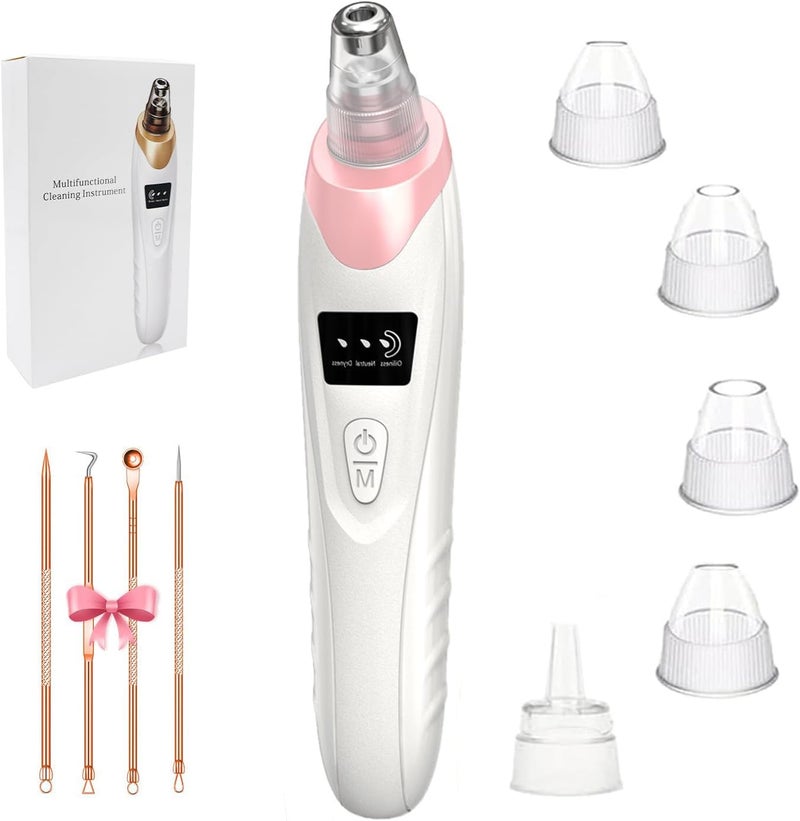 Gackoko 2025 Blackhead Remover Pore Vacuum,Facial Pore Cleaner-5 Suction Power,5 Probes,USB Rechargeable Blackhead Vacuum Kit Electric Acne Extractor Tool for Adult - Image 1